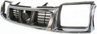 Front Grille Chrome Shell & Black Insert Direct Replacement Compatible With 1998-2000 Nissan Frontier NI1200183 623103S510