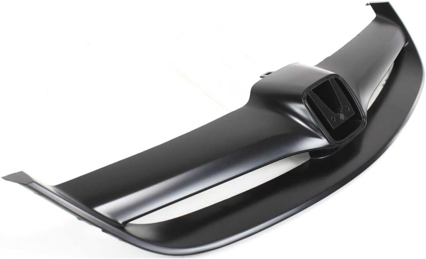 Front Bumper Cover Primed + Grille Painted Black Shell & Insert Direct Replacement Compatible With 2004-2005 Honda Civic HO1000216 HO1200164 04711S5AA91ZZ 71122S5AA00ZB