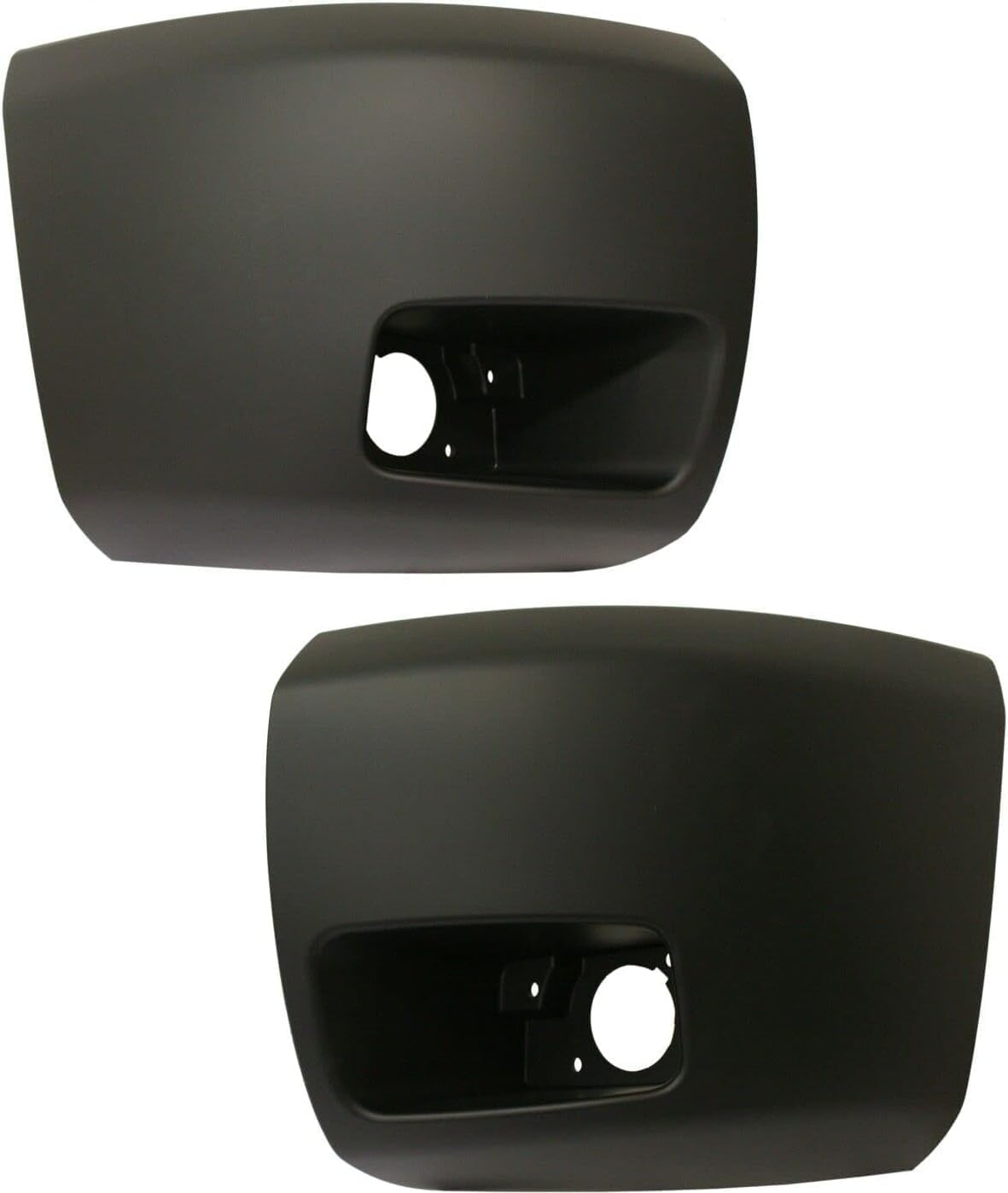Front Bumper Impact Bar Steel + Lower Valance Air Deflector Textured + Headlight + End Caps Left & Right Side Direct Replacement Compatible With 2007-2013 Chevrolet Silverado 1500