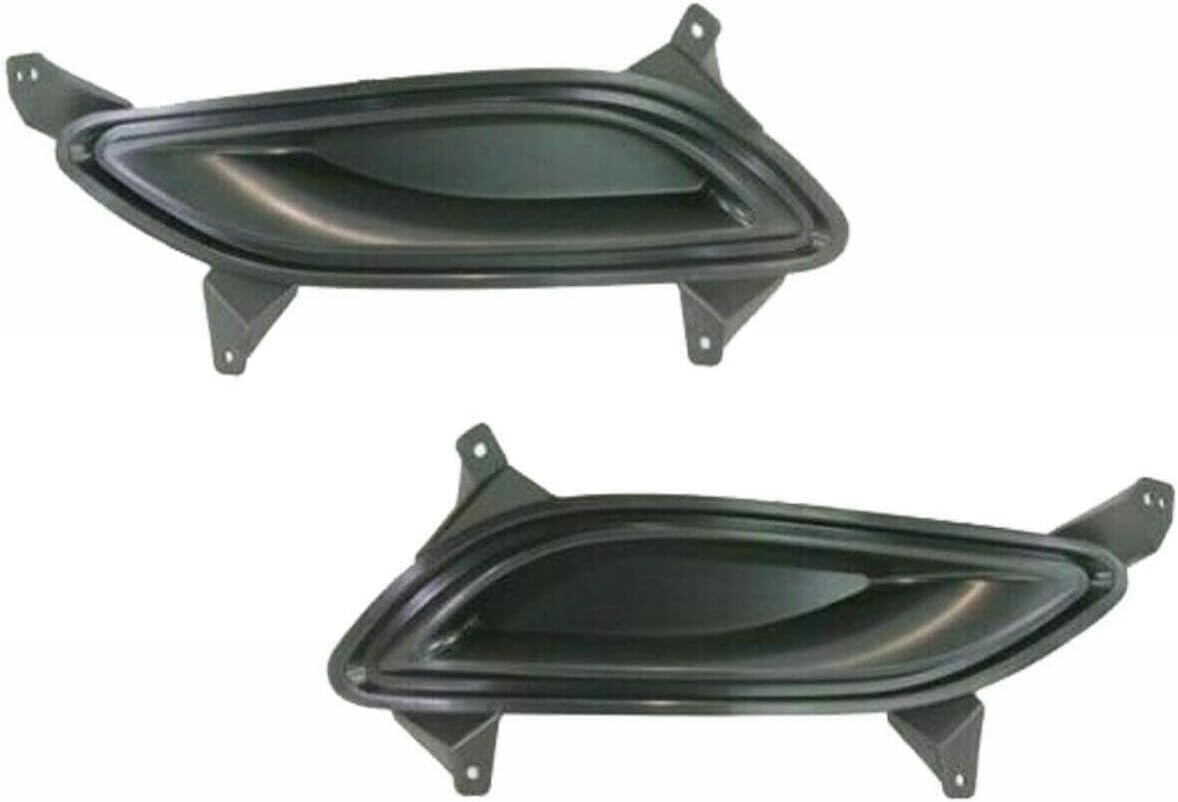 Front Upper & Lower Grille Primed + Hood Molding Chrome + Fog Light Cover Right Passenger & Left Driver Side Direct Replacement Compatible With Hyundai Sonata 2011-2013 HY1036114