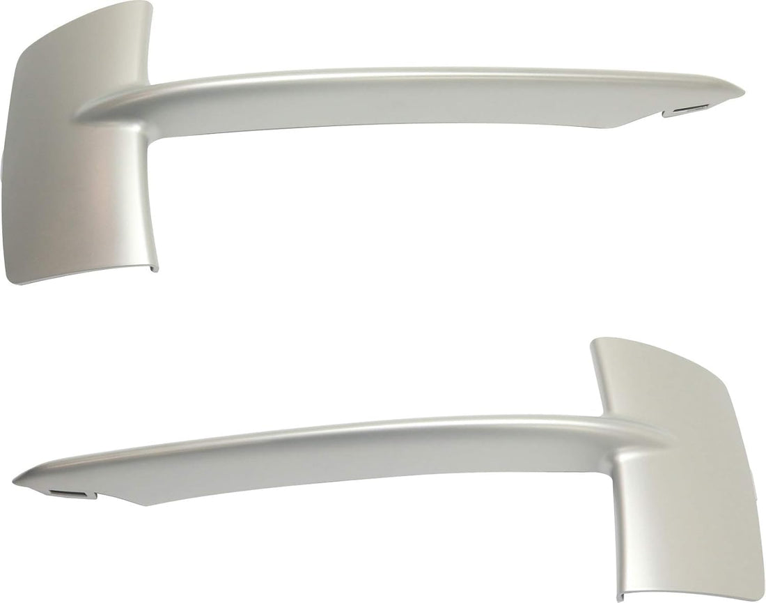 Set of 2 Front Bumper Molding Primed Left Driver & Right Passenger Side Direct Replacement Compatible with 2014-2018 BMW X5 BM1039152 BM1038152 51117303114 51117303113