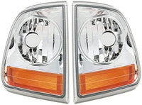 Set Of 2 Front Corner Light Lens And Housing Right Passenger & Left Driver Side Direct Replacement Compatible With 1997-2004 Ford F-150/1997-1999 F-250 FO2520170 FO2521170