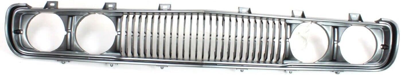 Front Grille Assembly Painted Silver Shell And Insert Plastic With Molding Direct Replacement Compatible With 1972-1979 Nissan 620 NI1200103 F2301B9501