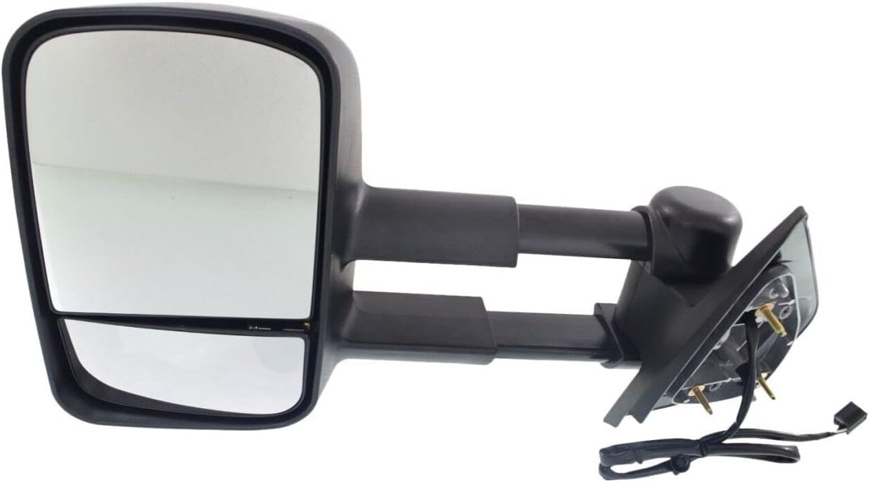 Set Of 2 Front Power Towing Mirror Manual Folding Textured Right & Left Side Direct Replacement Compatible With Chevrolet Silverado/GMC Sierra 1500 2500 HD 3500 HD 2007-13 GM1322113