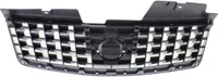 Front Grille Chrome Shell With Painted Dark Silver Black Insert Plastic Direct Replacement Compatible With 2008-2009 Nissan Sentra NI1200248 62070ZE90A
