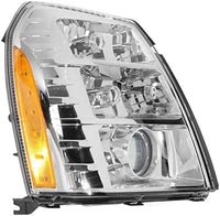 Set Of 2 Front Head Light Assembly Plastic Left Driver & Right Passenger Side Direct Replacement Compatible With 2007-2009 Cadillac Escalade GM2503291 GM2502291 25897649 25897648