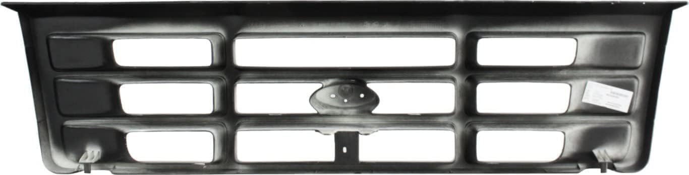 Front Grille Painted Black Shell & Insert Direct Replacement Compatible With 1992-1997 Ford F-Series FO1200172 F6TZ8200AAA