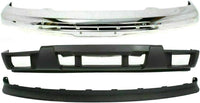 AUTOS PARTS PLUS Front Bumper Impact Bar Chrome Steel + Lower Valance With Fog Light Holes + Extension Textured Direct Replacement Compatible With 2004-2012 Chevrolet Colorado/GMC Canyon GM1092183