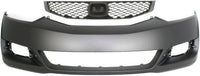 Front Bumper Cover Primed + Upper Grille Textured Shell & Insert Direct Replacement Compatible With 2009-2011 Honda Civic HO1000262 HO1200199 04711SVAA80ZZ 71121SVAA50