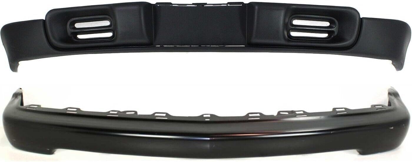 Front Bumper Primed Steel + Lower Valance Textured Direct Replacement Compatible With 1998-2005 Chevrolet Blazer / 1998-2004 S10 Pickup GM1002367 GM1092162 15007660 88967924