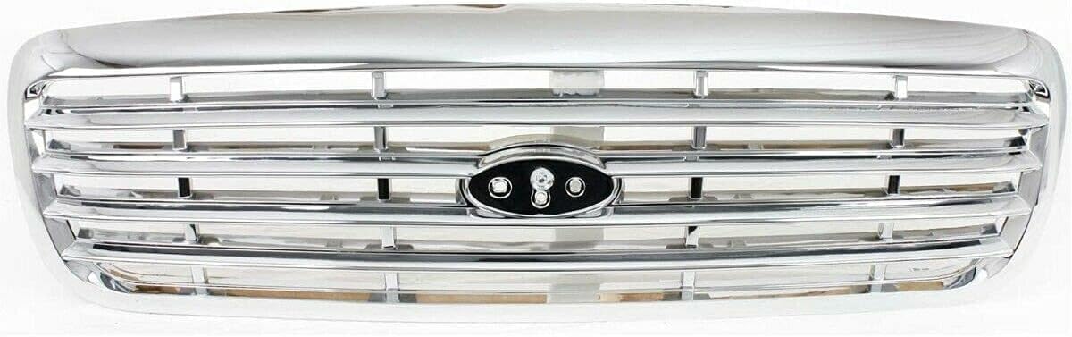Front Grille Chrome Shell & Insert Plastic Direct Replacement Compatible With 1998-2011 Ford Crown Victoria 6W7Z8200BA-PFM