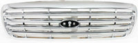 Front Grille Chrome Shell & Insert Plastic Direct Replacement Compatible With 1998-2011 Ford Crown Victoria 6W7Z8200BA-PFM