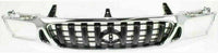 Front Bumper Steel + Grille Chrome Shell With Painted Dark Gray Insert + Filler + Lower Valance Panel Direct Replacement Compatible With Toyota Tacoma 2001-2004 TO1095196