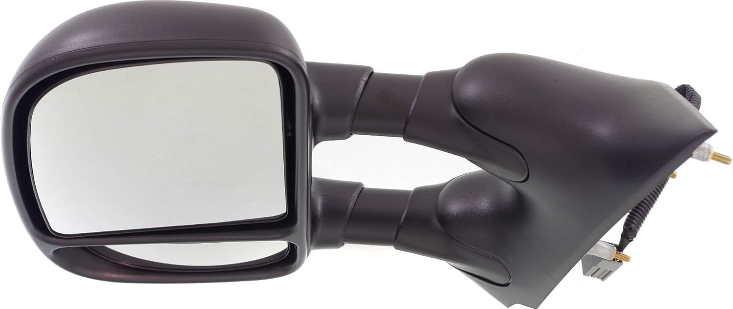 Front Power Mirror Manual Folding Non-Heated Textured Left Driver Side Direct Replacement Compatible With 2009-2014 Ford E-Series FO1320329 9C2Z17683CA