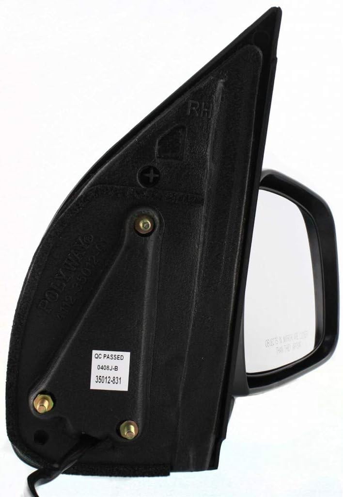 Front Power Mirror Manual Folding Textured Right Passenger Side Direct Replacement Compatible With 2005-2012 Nissan Pathfinder NI1321153 963019BC9B