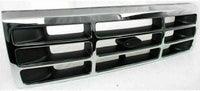 AUTOS PARTS PLUS Front Grille Chrome Shell/Plastic Insert + Head Light Doors Left Driver & Right Passenger Side Direct Replacement Compatible With 1992-1997 Ford F-Series FO2512130 FO1200173