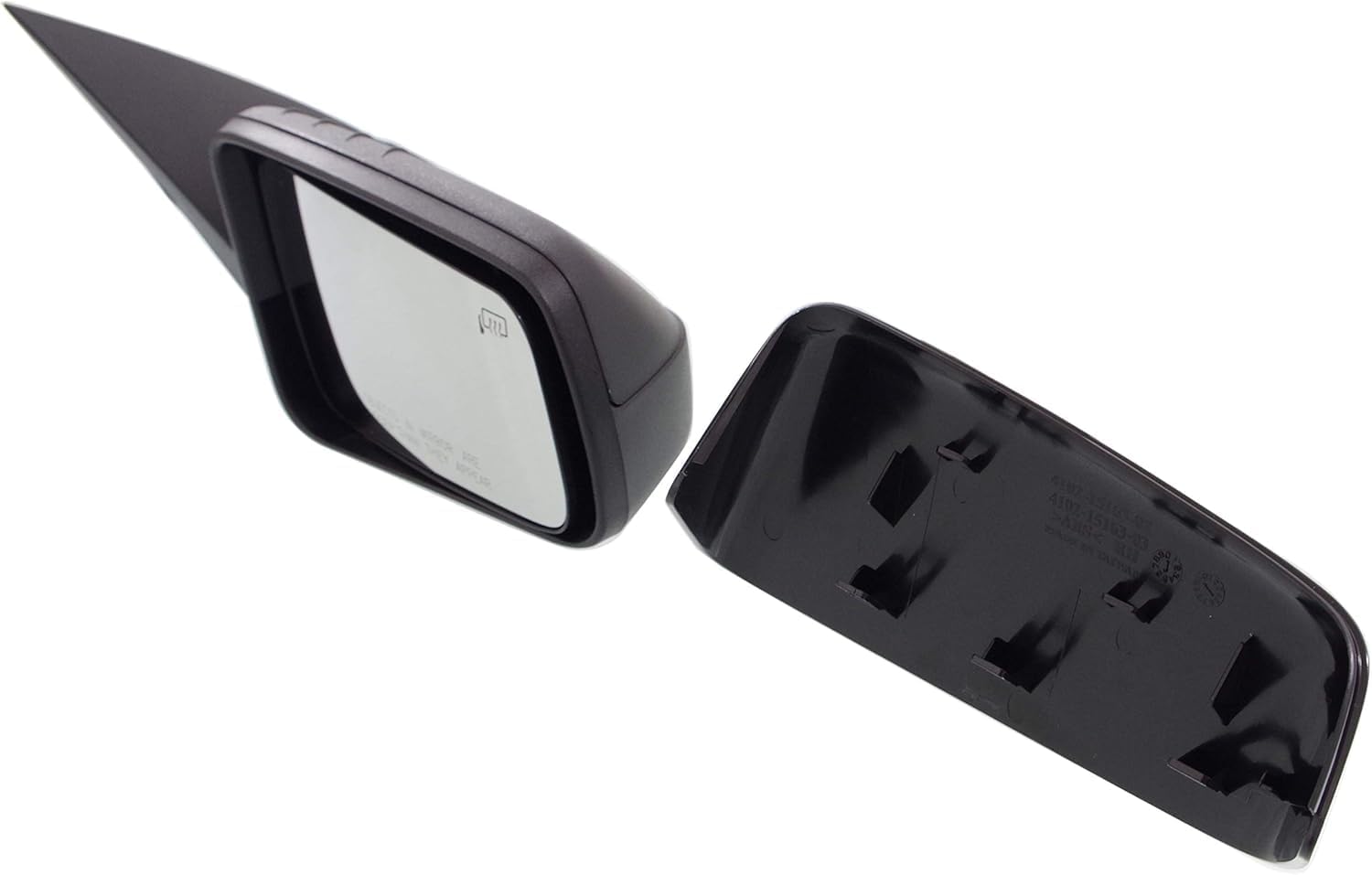 Front Power Mirror Non-Folding Heated With Primed & Textured 2 Caps Direct Replacement Compatible With 2008-2011 Ford Focus FO1321317 FO1321331 8S4Z17682CA-PFM