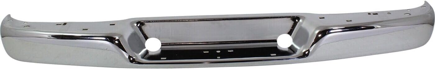 Rear Bumper Face Bar Chrome Steel Without Mounting Bracket & Object Sensor Holes Direct Replacement Compatible With 1996-2023 GMC Savana/Chevrolet Express 1500 2500 3500 GM1102397
