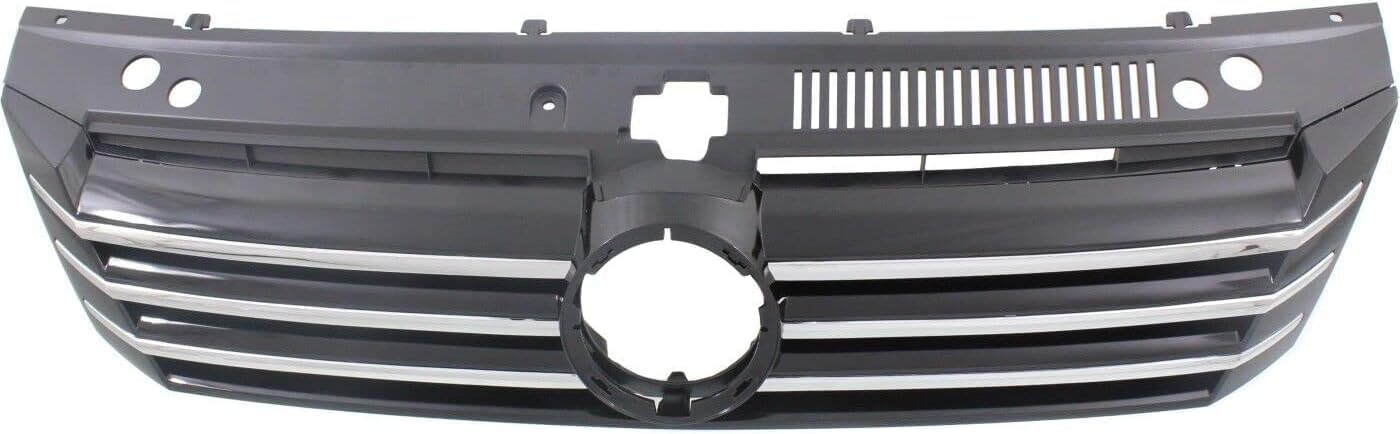 Front Grille Primed Shell and Insert Plastic Direct Replacement Compatible With Volkswagen Passat 2012-2015 VW1200153 561853651COQE