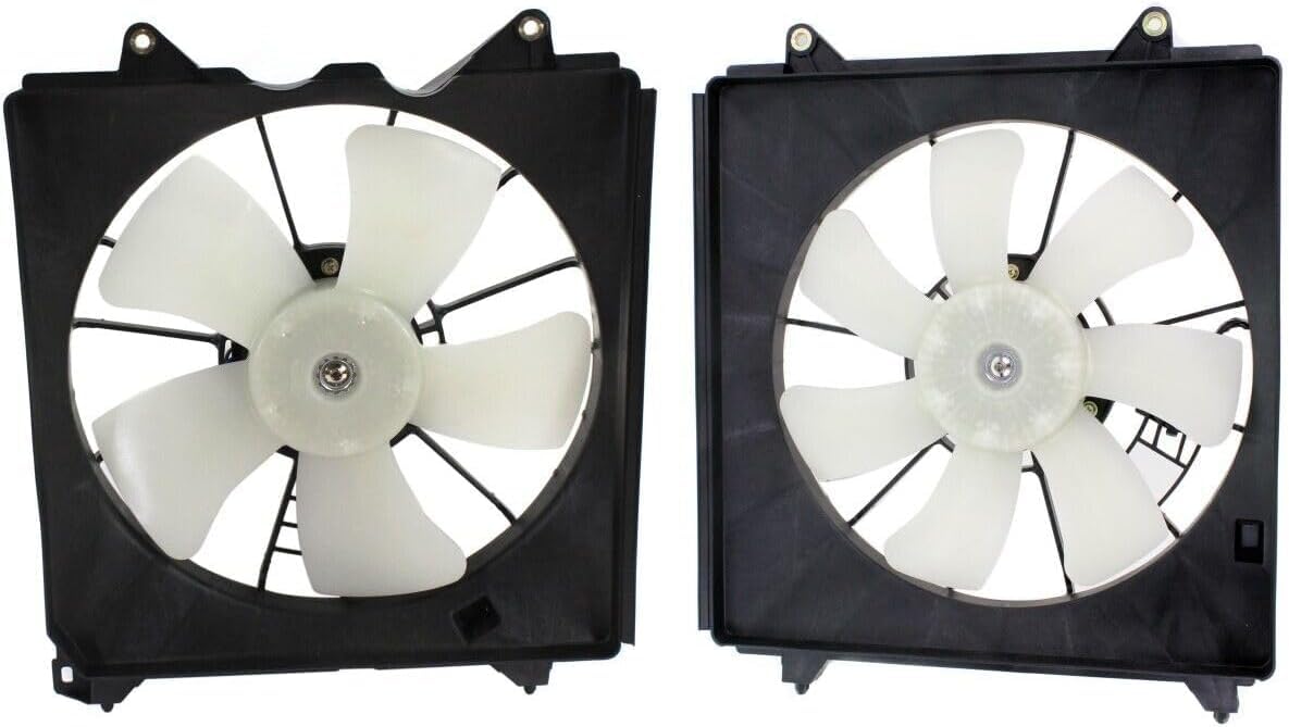 Front Radiator & A/C Condenser Cooling Fan Assembly Plastic Direct Replacement Compatible with 2008-2012 Honda Accord HO3113123 HO3115142 38616R40A01-PFM 38615R40A01 38