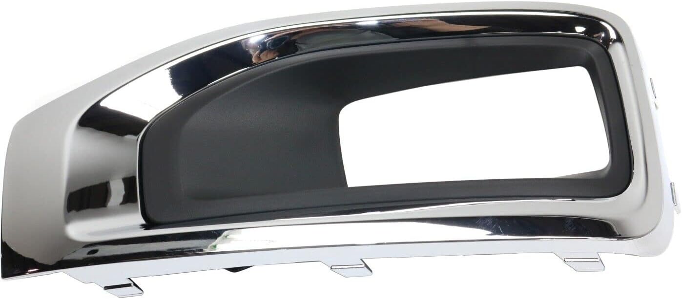 Front Fog Light Molding Primed With Chrome Bezel Left Driver Side Direct Replacement Compatible With 2015-2020 GMC Yukon/XL GM1038187 22936426