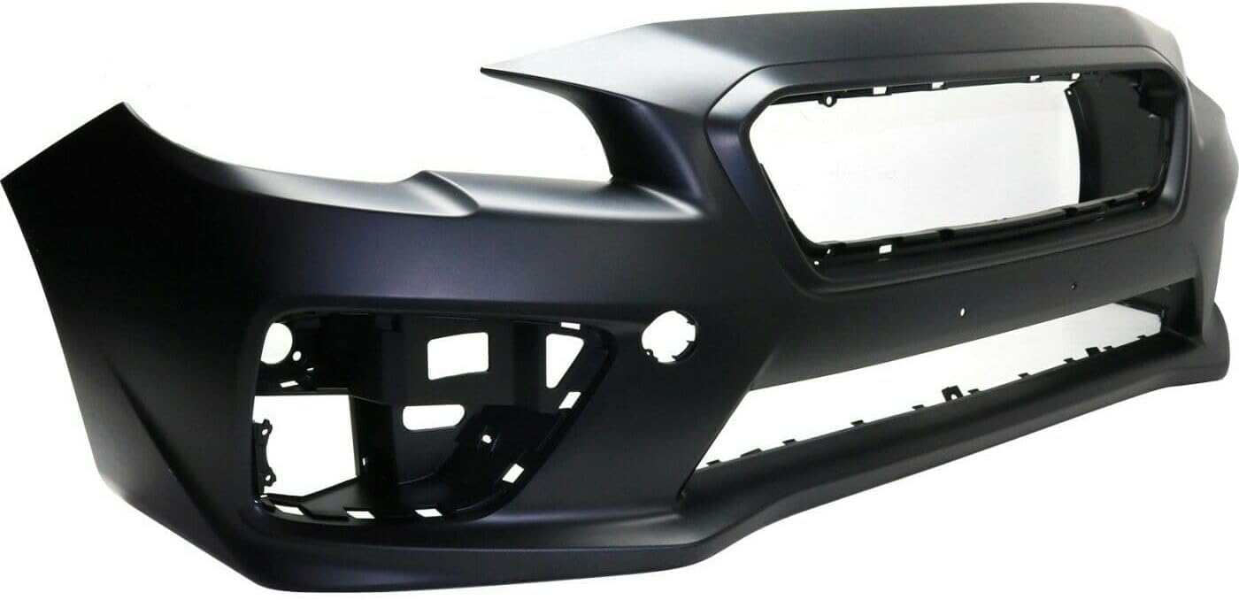Front Bumper Cover Primed Plastic + Lower Center Grille + Fog Lights Cover + Signal Lamp Left Driver & Right Passenger Side Direct Replacement Compatible With 2015-2017 Subaru WRX