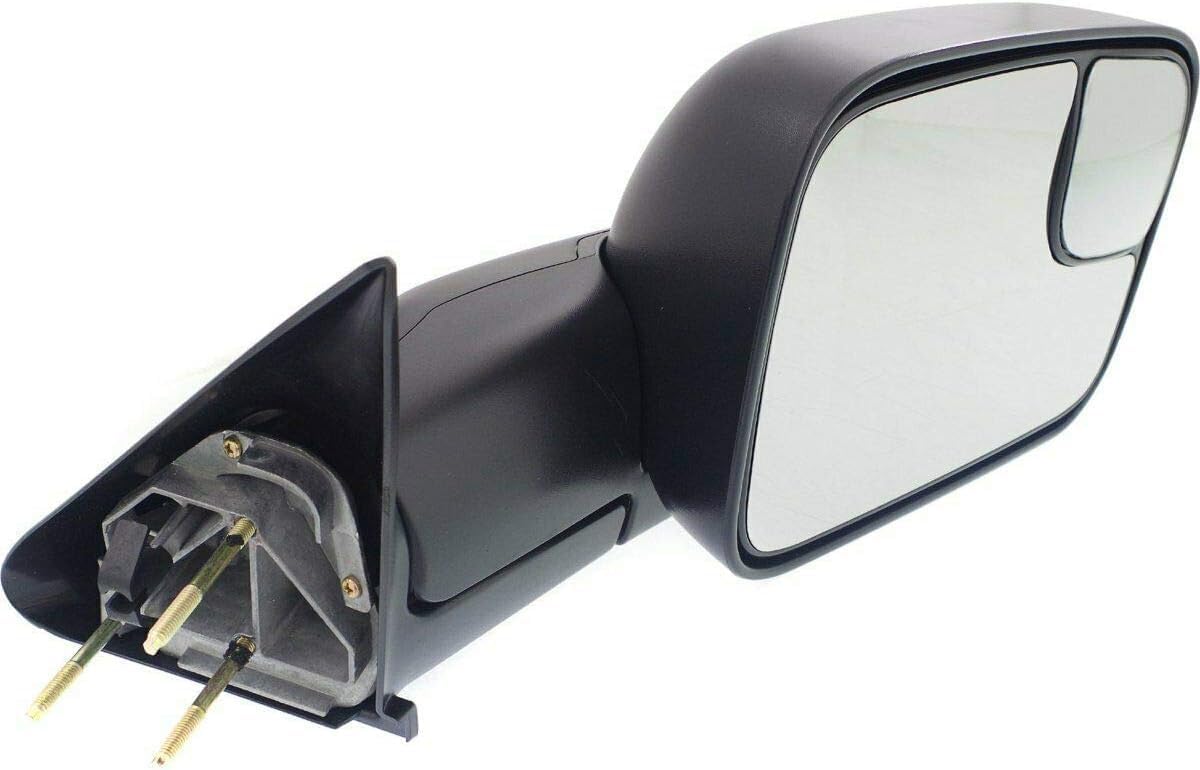 Front Towing Mirror Manual Adjust & Folding Non-Heated Textured Right Passenger Side Direct Replacement Compatible With 1994-2001 Dodge Ram 1500/1994-2002 2500 3500 CH1320332