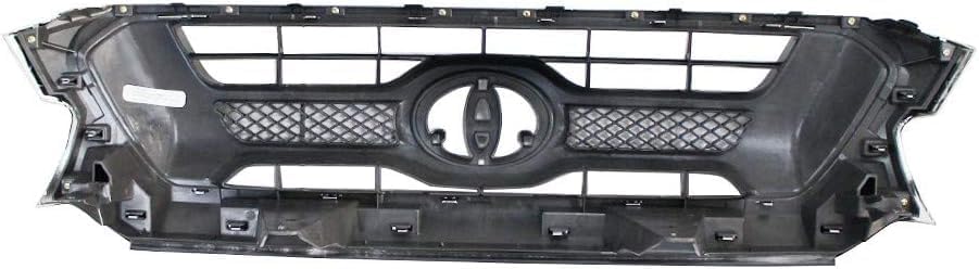 Front Grille Assembly Chrome Shell With Primed Insert Plastic Direct Replacement Compatible With 2012-2015 Toyota Tacoma TO1200351 5310004491
