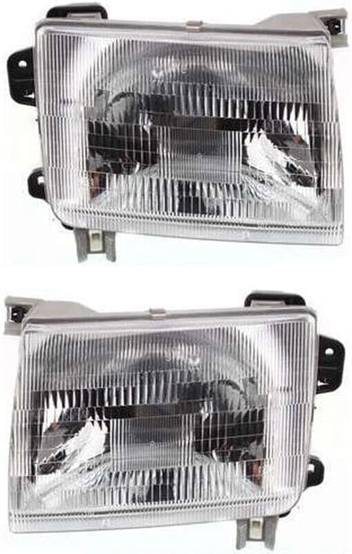 Set Of 2 Front Headlights Assembly Right Passenger & Left Driver Side Direct Replacement Compatible With 1998-2000 Nissan Frontier / 2000-2001 Nissan Xterra NI2502121 NI2503121