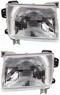Set Of 2 Front Headlights Assembly Right Passenger & Left Driver Side Direct Replacement Compatible With 1998-2000 Nissan Frontier / 2000-2001 Nissan Xterra NI2502121 NI2503121
