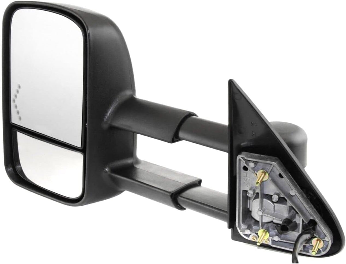 Set Of 2 Front Power Towing Mirror Manual Folding Heated Textured Left Driver & Right Passenger Side Direct Replacement Compatible With 2003-2006 Chevrolet Silverado/GMC Sierra