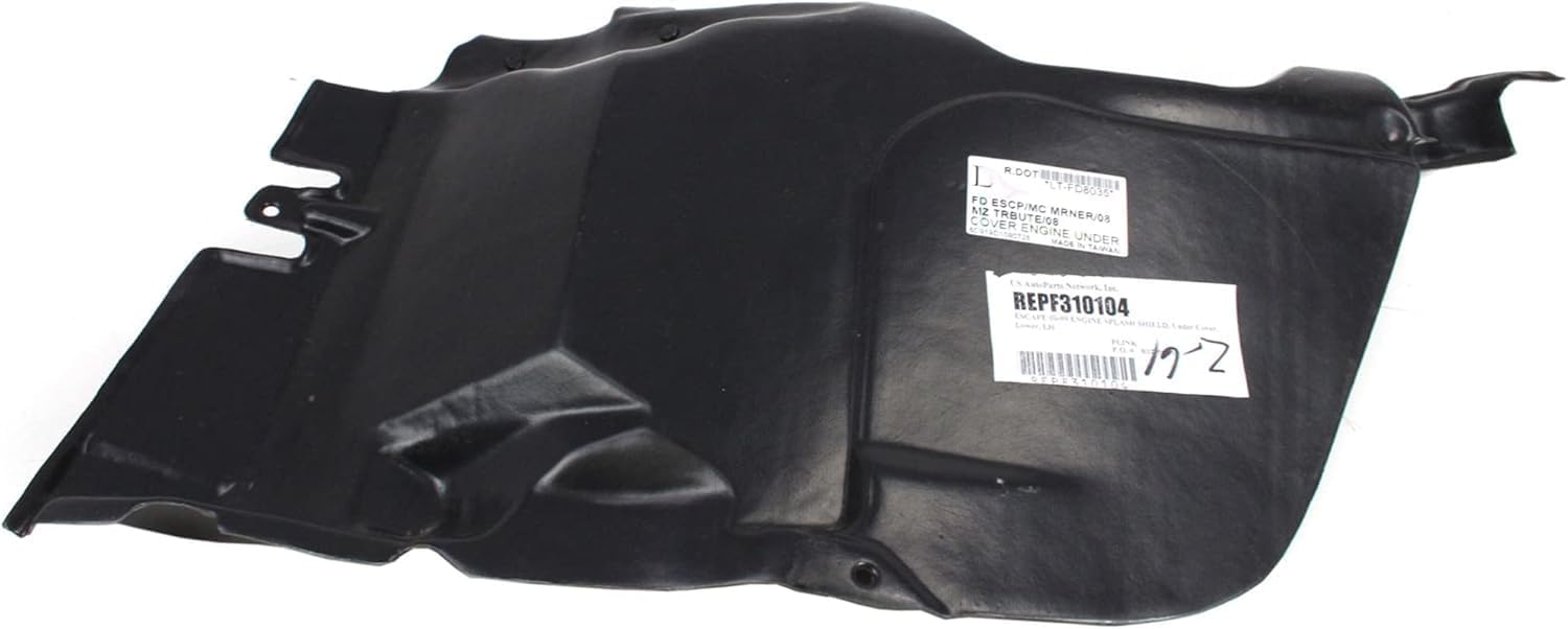 Set of 2 Front Engine Splash Shield Left Driver & Right Passenger Side Direct Replacement Compatible with 2008-2011 Ford Escape / 2008-2012 Mercury Mariner FO1251148 FO1250148