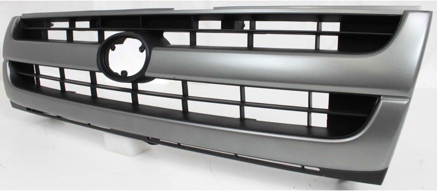 AUTOS PARTS PLUS Front Grille Silver Shell With Painted Black Insert + Headlights + Corner Lamps Assembly Left Driver & Right Passenger Side Direct Replacement Compatible With 1997-2000 Toyota Tacoma