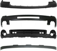 Front Bumper Steel + Upper Cover Primed + Lower Valance + Extension Textured + Bracket Set Of 6 Direct Replacement Compatible With GMC Sierra 1500 2007-2013 GM1014102 GM1015100
