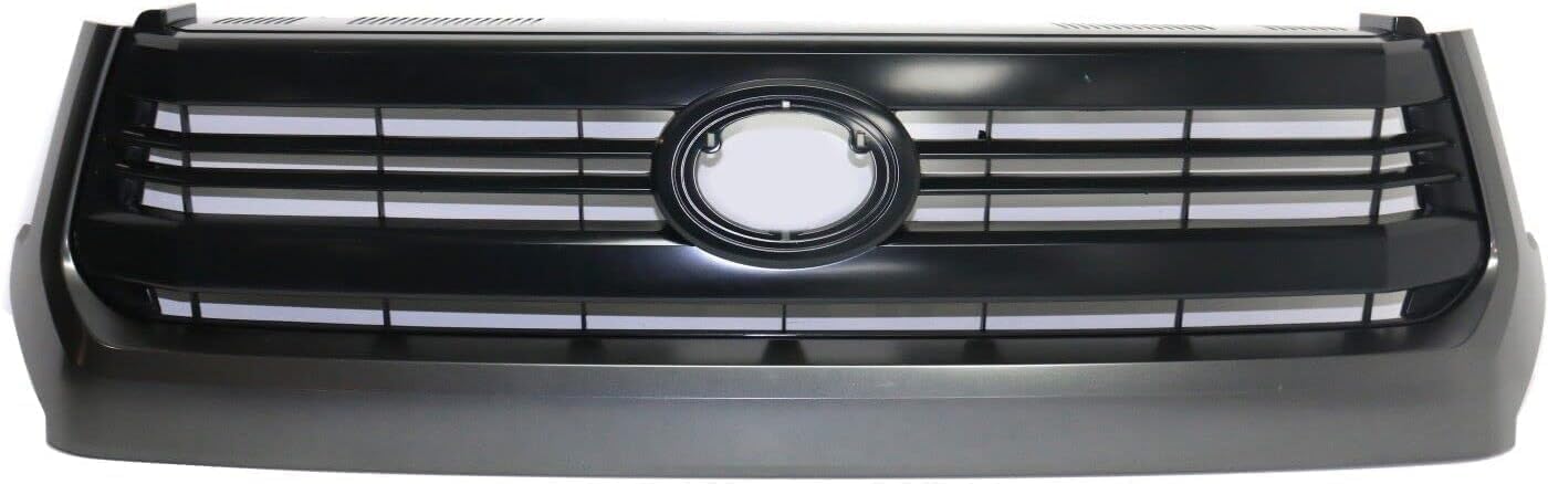Front Grille Painted Black Shell And Insert Plastic Direct Replacement Compatible With Toyota Tundra 2014-2017 TO1200372 531000C290