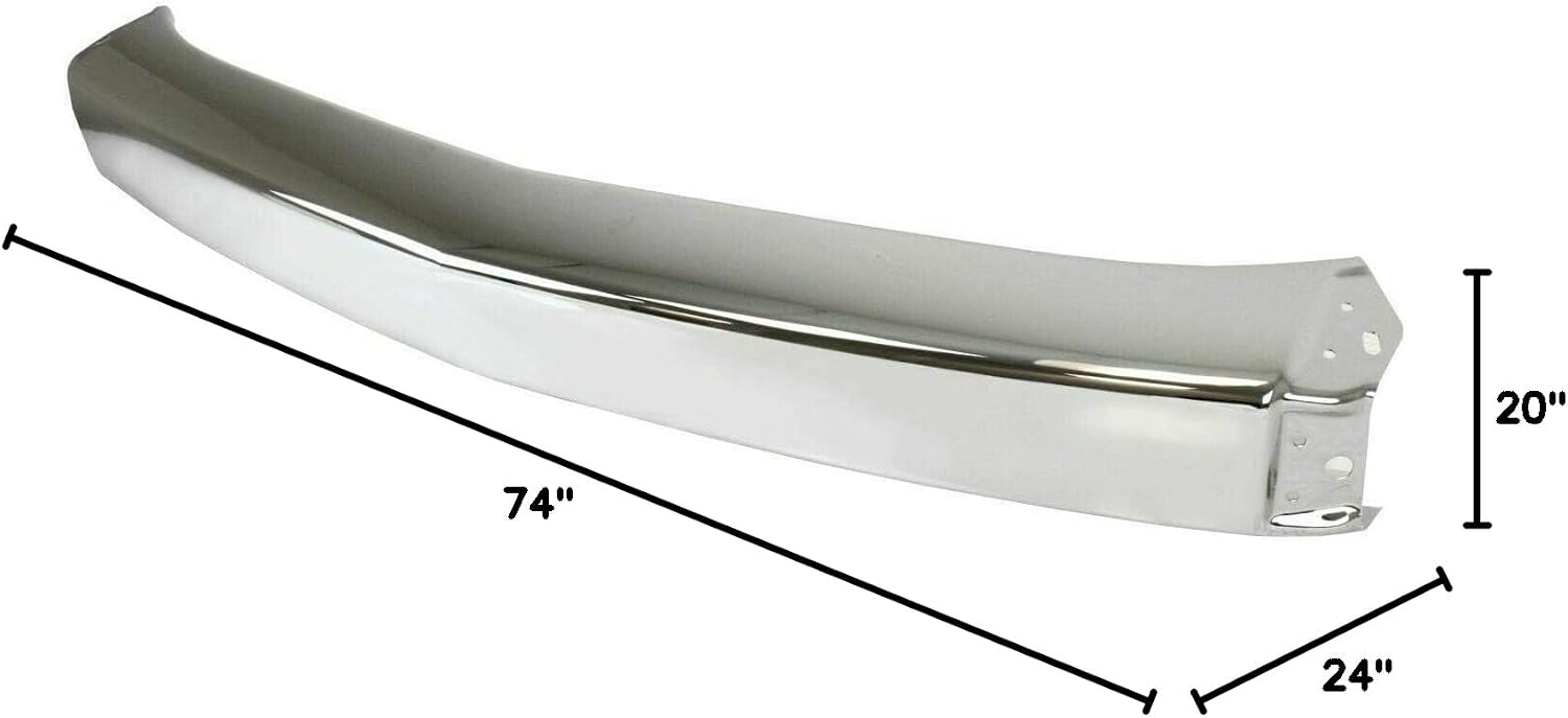 Front Bumper Chrome Steel + Lower Valance Extension Textured + End Caps Primed Direct Replacement Compatible With 2007-2013 Chevrolet Silverado 1500 GM1092191 GM1092192 GM1002830