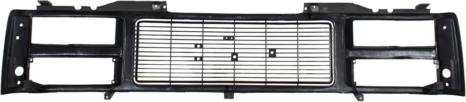 Front Grille Assembly Primed Shell & Insert With Quad Composite Headlights Direct Replacement Compatible With 1988-1993 GMC / 1992-1993 Yukon C/K Series GM1200391 88960432