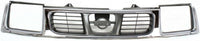 Front Grille Chrome Shell & Black Insert Direct Replacement Compatible With 1998-2000 Nissan Frontier NI1200183 623103S510
