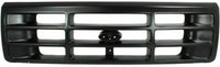 Front Header Panel + Grille + Bezels Primed Left Driver & Right Passenger Side Direct Replacement Compatible With 1992-1997 Ford F-150 F-250 F-350 FO1220113 FO1200172 FO2512131