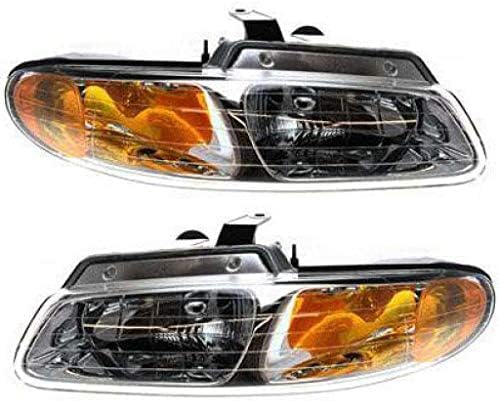 Set Of 2 Front Headlight Assembly Right Passenger & Left Driver Side Direct Replacement Compatible With 2000 Chrysler Town & Country/Voyager/Dodge Caravan CH2502134 CH2503134