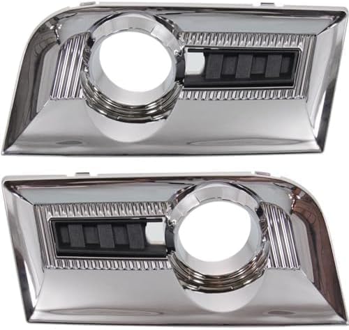 Set Of 2 Front Fog Light Molding Chrome Right Passenger & Left Driver Side Direct Replacement Compatible With 2010-2015 GMC Terrain GM1039123 GM1038123 25818476 25818477