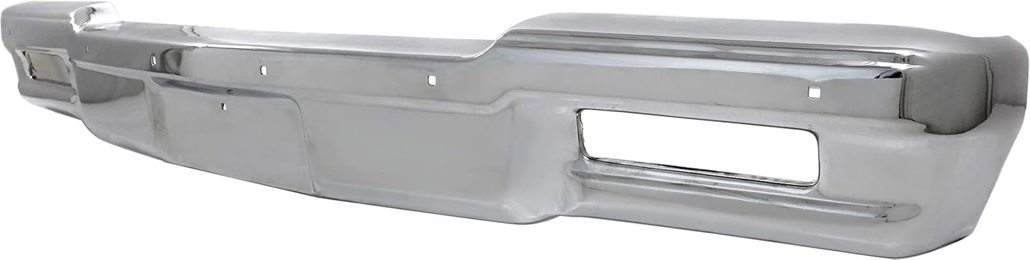 Front Bumper Face Bar Chrome Without Molding Holes Direct Replacement Compatible With 1983-1986 Pontiac Parisienne / 1980-1985 Chevrolet Impala / 1980-1990 Caprice GM1002156 14083891