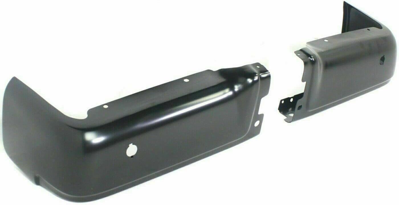 AUTOS PARTS PLUS Rear Bumper Step Pad Primed With Towing Package & Object Sensor Holes + End Caps Left Driver and Right Passenger Side Direct Replacement Compatible With 2009-2014 Ford F-150 FO1102373