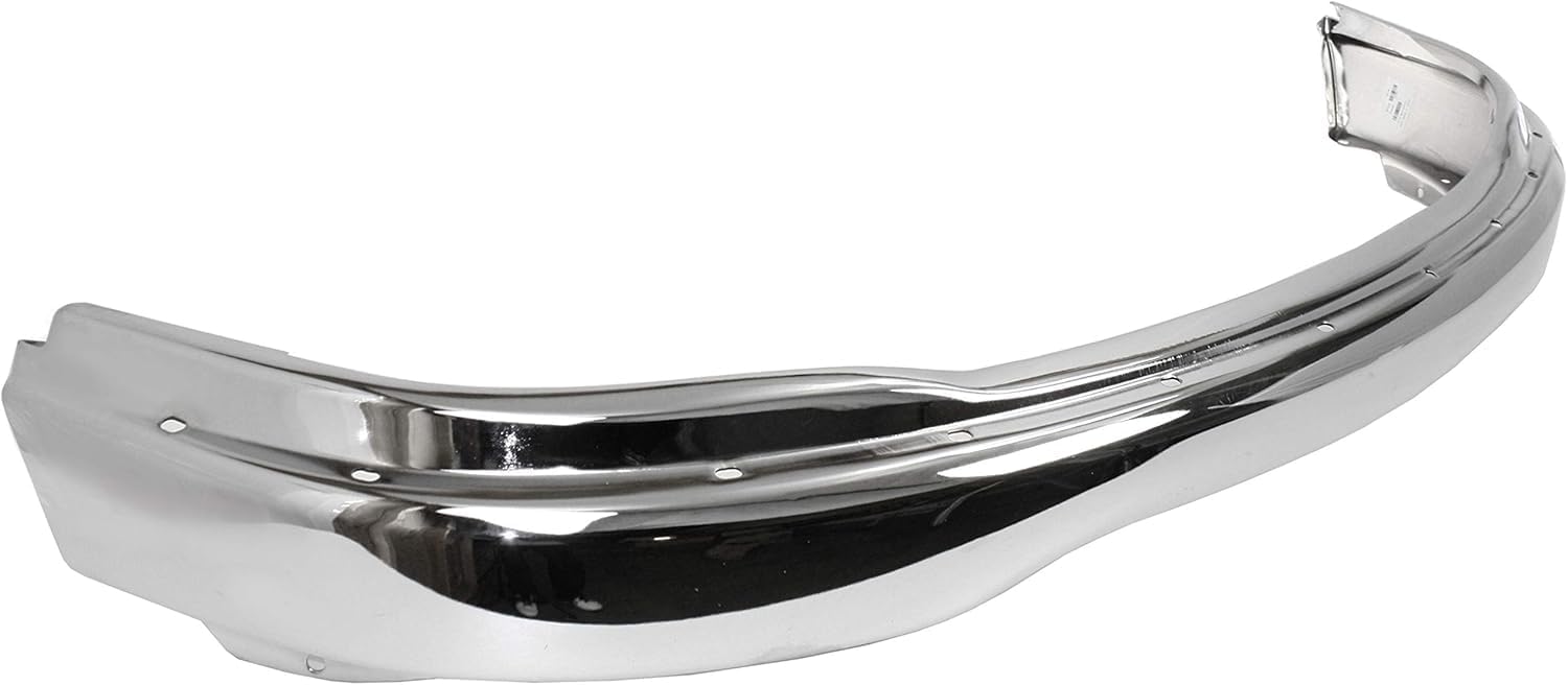 Front Bumper Chrome Steel with Pad Holes Direct Replacement Compatible with 1999-2004 Ford F-150/1999 F-250/1999-2002 Expedition FO1002356 XL3Z17757AA