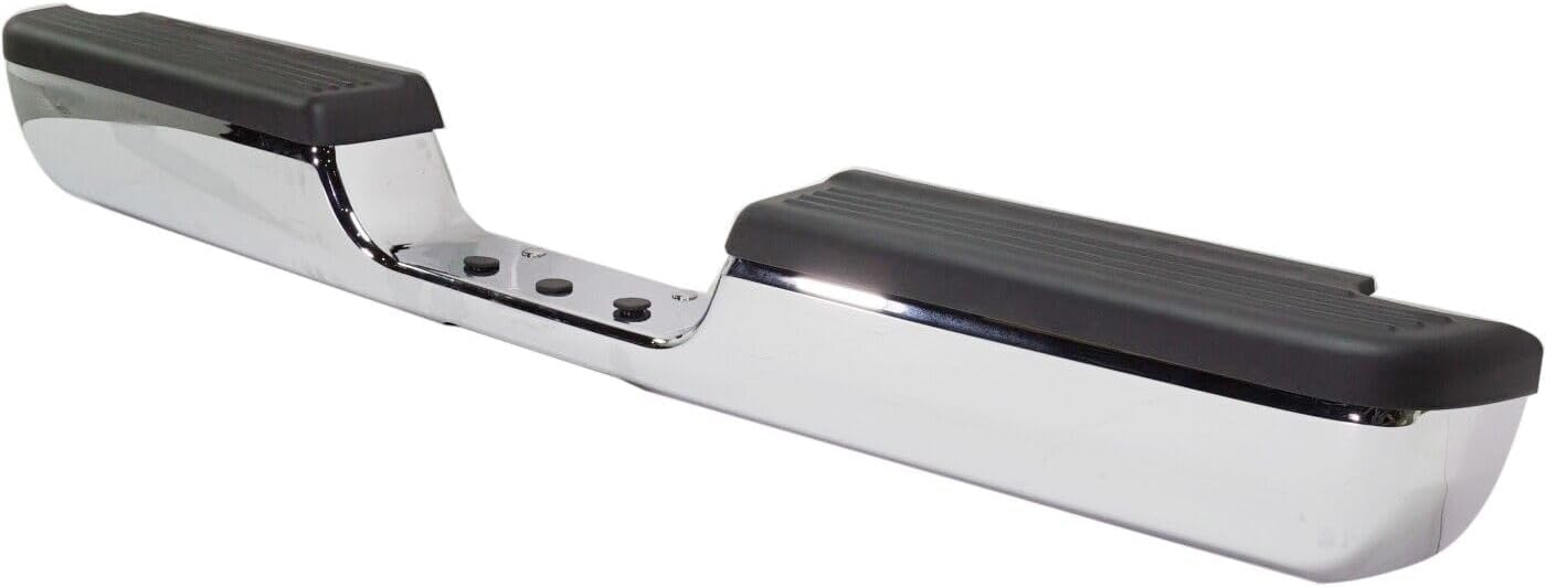 Rear Bumper Chrome With Step Pad Provision Without Mounting Bracket Direct Replacement Compatible With 1994-2001 Dodge Ram 1500/1994-2002 2500 3500 CH1102328 82401316