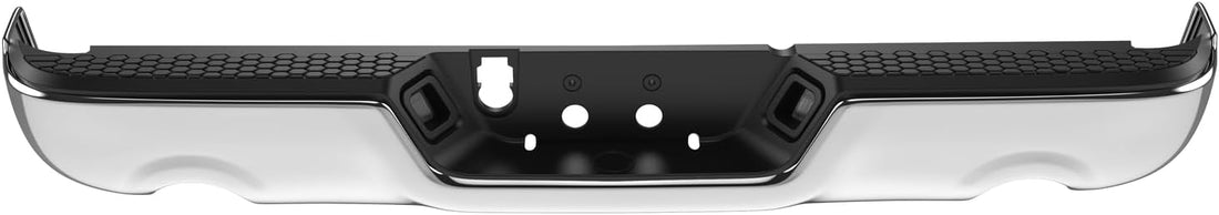 Rear Bumper Assembly Chrome Steel with Dual Exhaust & Without Sensor Holes Direct Replacement Compatible With 2009-2018 Dodge Ram 1500 CH1103118