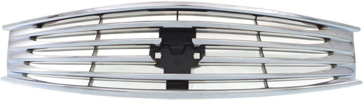 Front Grille Chrome Shell And Insert Plastic Direct Replacement Compatible With 2008-2013 Infiniti G37 / 2014-2015 Q60 IN1200122 62070JL00B