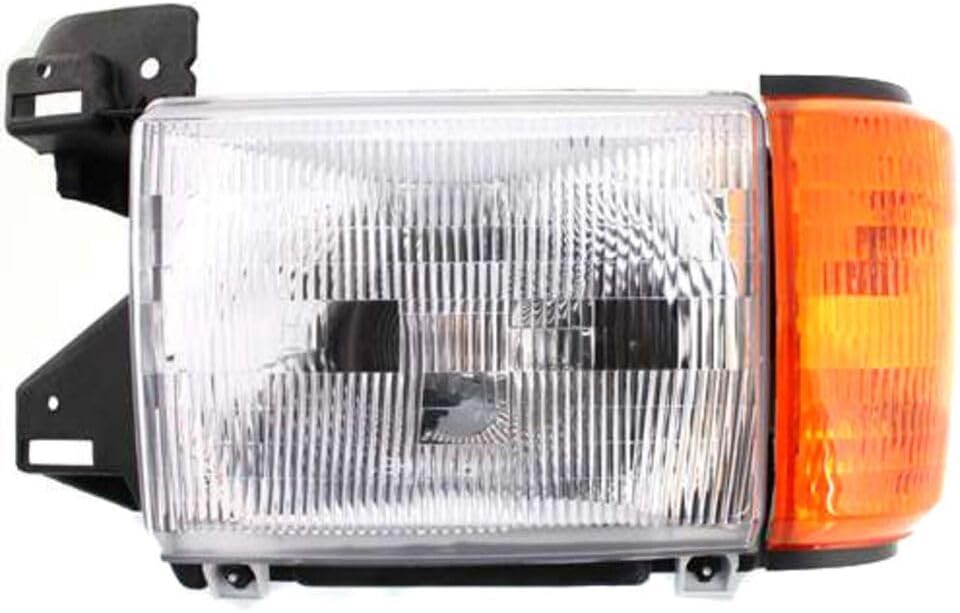 Set Of 2 Front Head Light With Side Marker Lamp Without Trim Left Driver & Right Passenger Side Direct Replacement Compatible With 1987-1991 Ford F-Series FO2503104 FO2502104