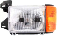 Set Of 2 Front Head Light With Side Marker Lamp Without Trim Left Driver & Right Passenger Side Direct Replacement Compatible With 1987-1991 Ford F-Series FO2503104 FO2502104
