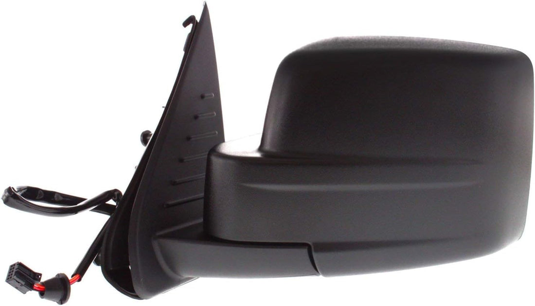 Front Power Mirror Manual Folding Heated Textured Left Driver Side Direct Replacement Compatible With 2008-2012 Jeep Liberty CH1320287 57010185AF